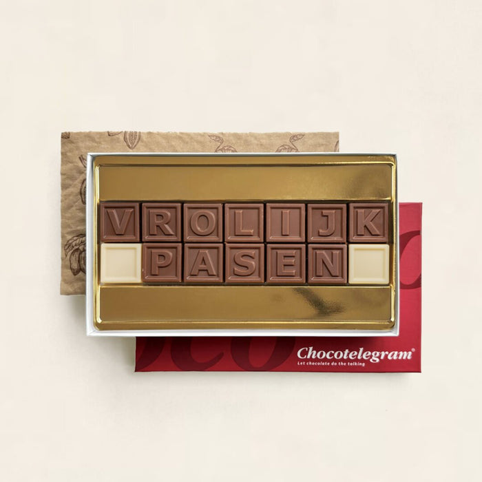 Chocoladetelegram voor Pasen, 14 tot 24 blokjes