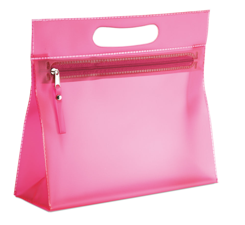 Transparante toilettas Moonlight in fuchsia