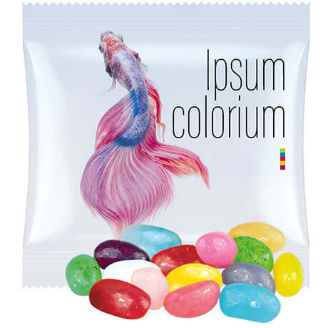 Jelly beans zure mix (10 gram) in bedrukt zakje