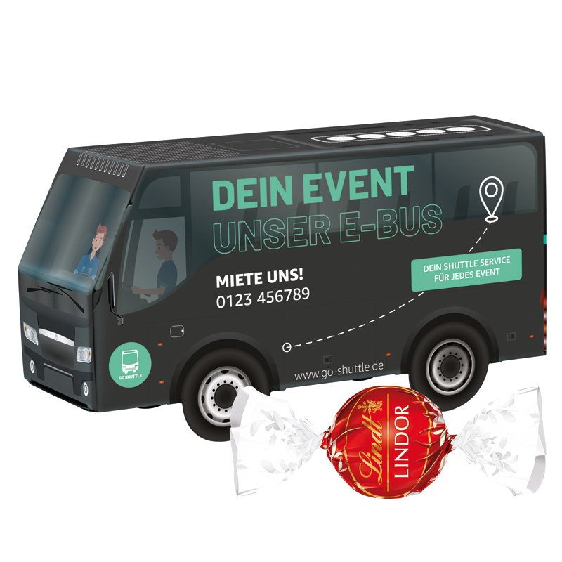 3D bus met Lindt LINDOR-bollen en eigen ontwerp