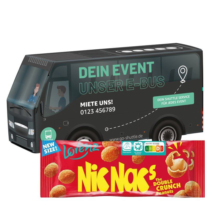 3D bus met Lorenz Nic Nac's pinda's en eigen ontwerp