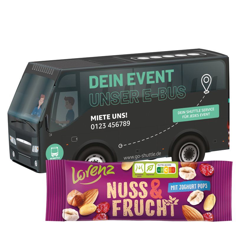 3D bus met Lorenz noten en fruit en eigen ontwerp