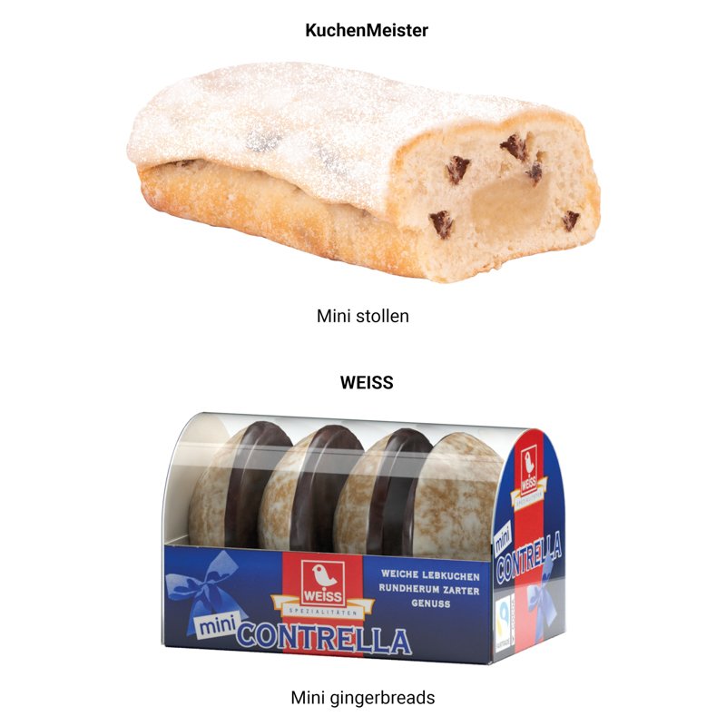 3D-cadeauschip voor kerst met eigen ontwerp: 4 WEISS mini-peperkoekjes