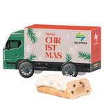 Kartonnen 3D-cadeaudoosje in de vorm van een witte vrachtwagen, bedrukbaar met een eigen ontwerp