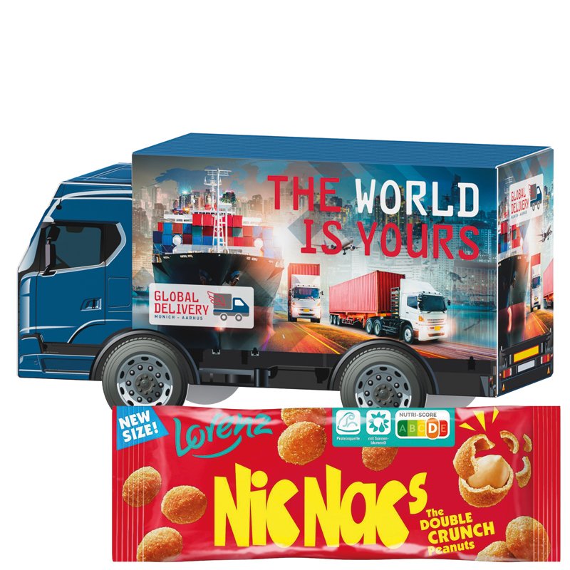 3D vrachtwagen met Lorenz Nic Nac's pinda's en eigen ontwerp