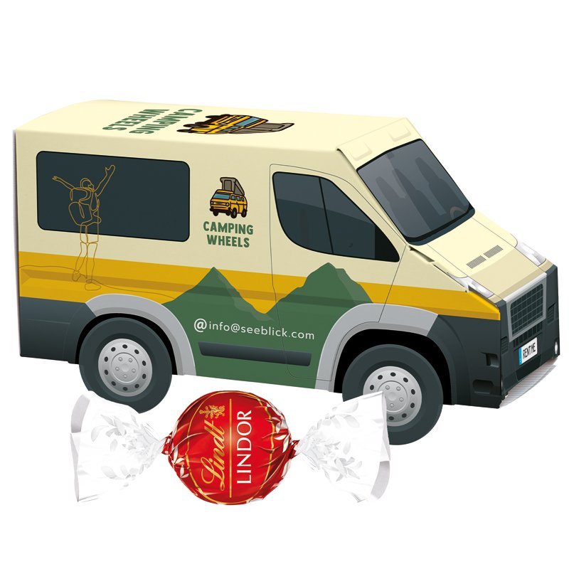 3D bestelbus met Lindt LINDOR-bollen en eigen ontwerp