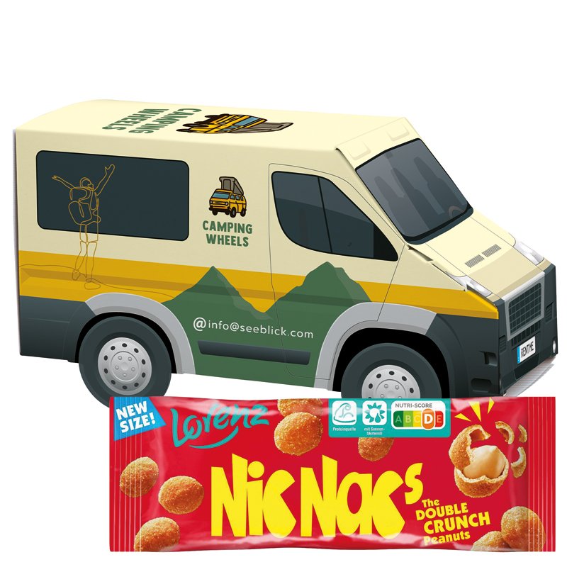 3D bestelbus met Lorenz Nic Nac's pinda's en eigen ontwerp