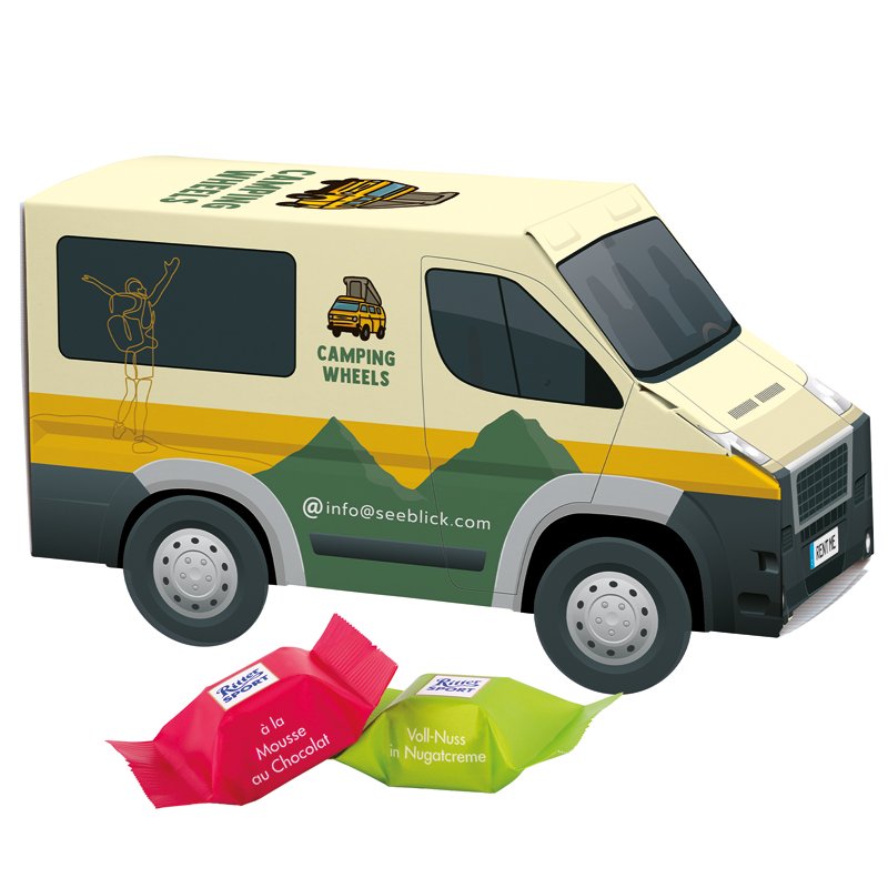 3D bestelbus met Ritter SPORT-blokjes en eigen ontwerp