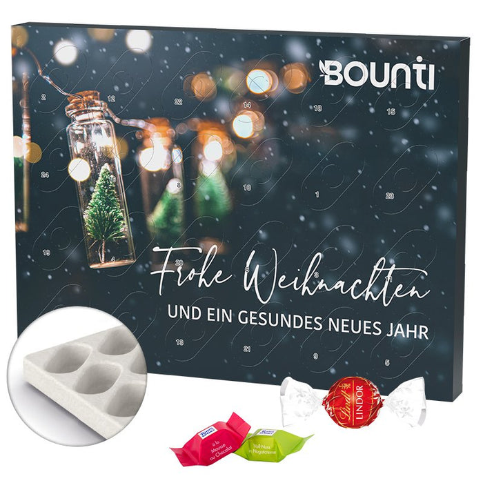 Grote wandadventskalender ECO XL met Ritter SPORT of Lindt