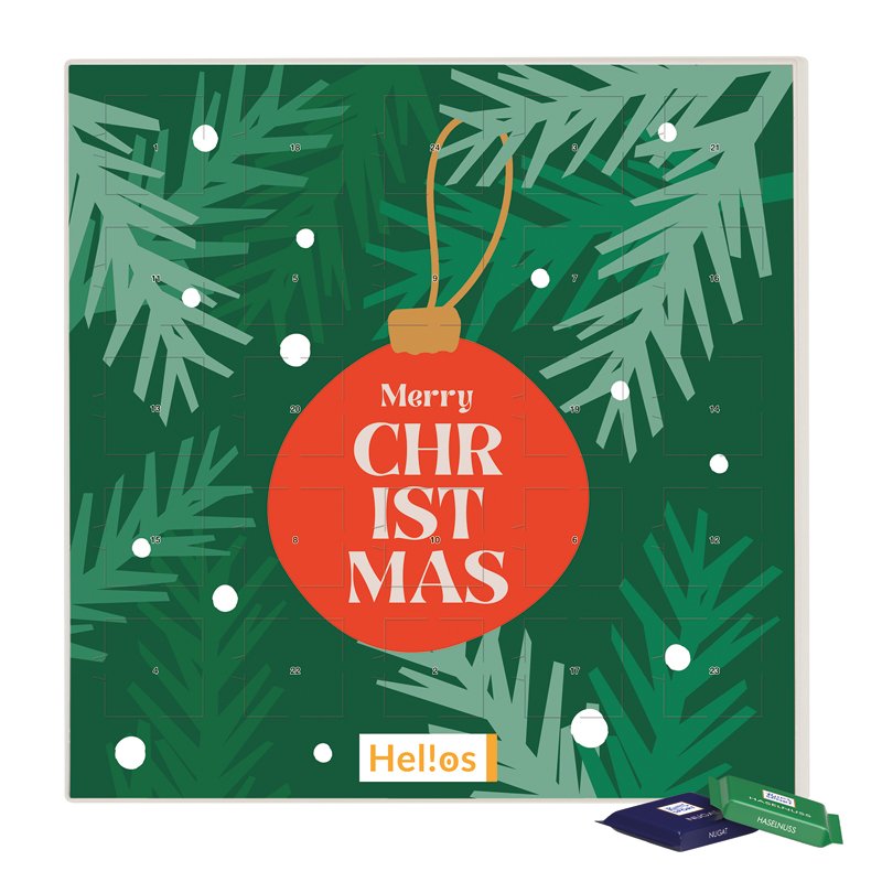 Vierkante adventskalender gevuld met Ritter SPORT mini-repen