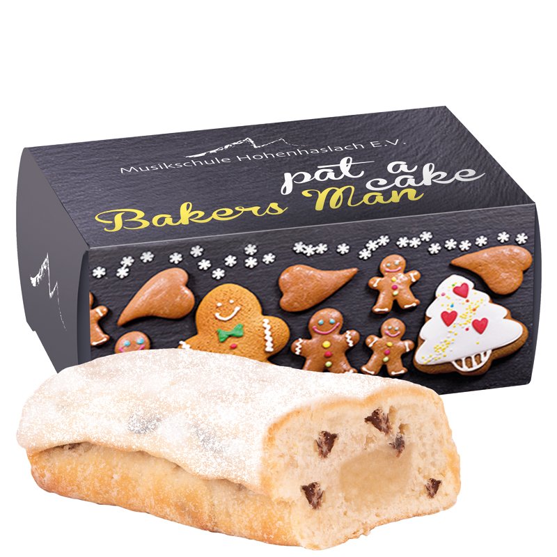 Mini stollen van KuchenMeister in een bedrukt wit doosje