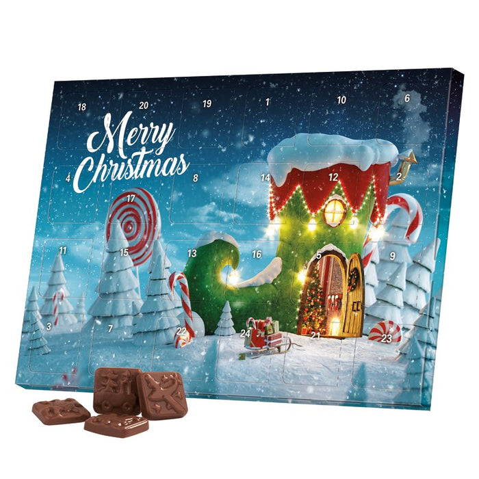 Klassieke bureau-adventskalender met logo en eigen ontwerp
