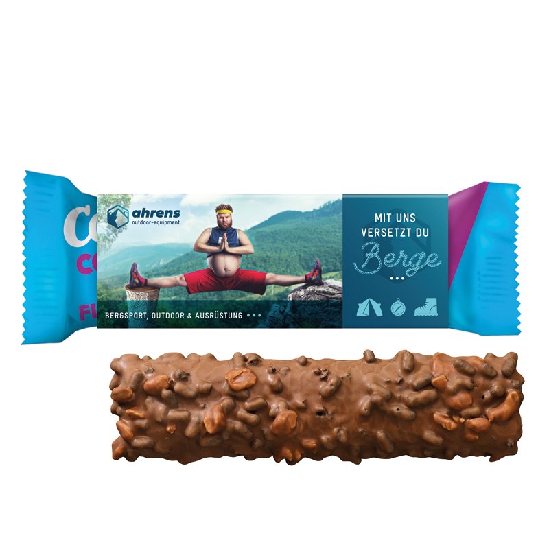 Corny proteïnereep crunchy cookie dough in kartonnen wikkel met eigen ontwerp