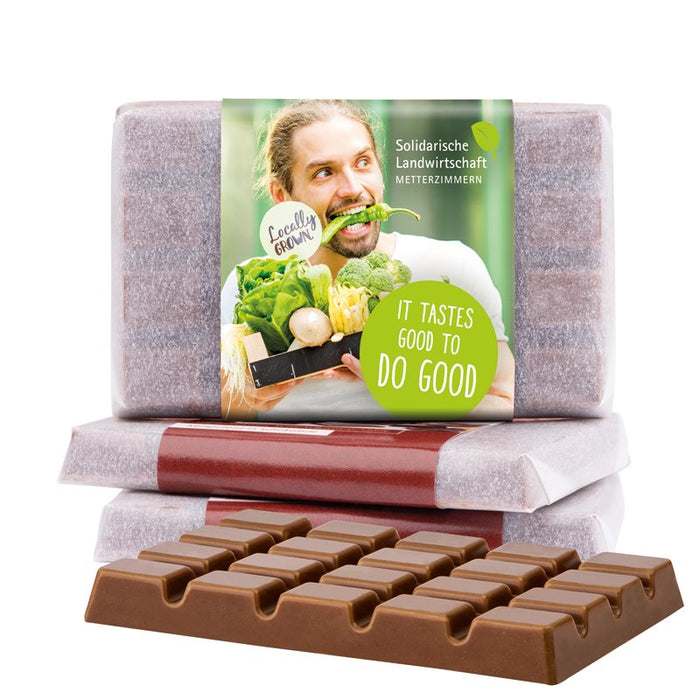 Design chocolaatje met eigen wikkel en logo