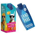 Wit kartonnen drinkpack met Landpark mineraalwater in Tetra Pak en eigen ontwerp