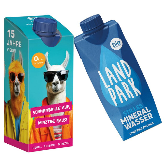 Landpark mineraalwater in kartonnen drinkpack met logo