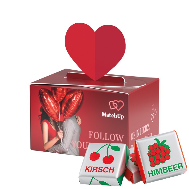 Mini doosje hart met Böhme fruitkaramels en eigen ontwerp