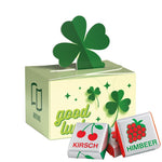 Mini doosje klaverblad met Böhme fruitkaramels en eigen ontwerp