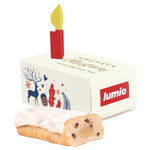 Wit kartonnen felicitatiedoosje met een kaars om uit te breken en een eigen ontwerp
