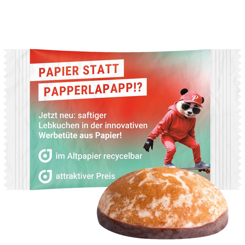 Bahlsen mini peperkoek in wit, bedrukt PaperPlus Pro-zakje
