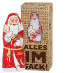 Kleine Lindt Kerstman in een bedrukt wit doosje
