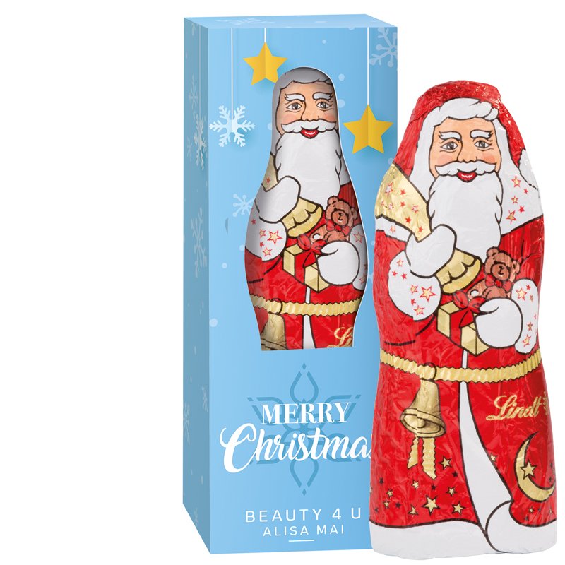 Lindt-kerstman van 40 gram in een bedrukt doosje