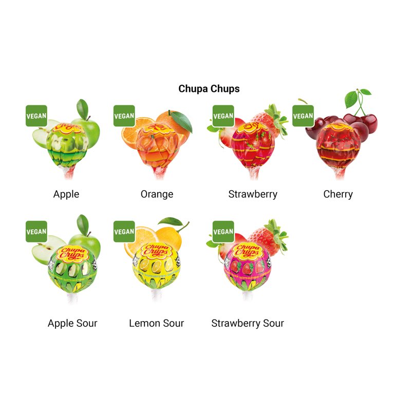 Chupa Chups lolly in doosje met eigen ontwerp: Gewone mix