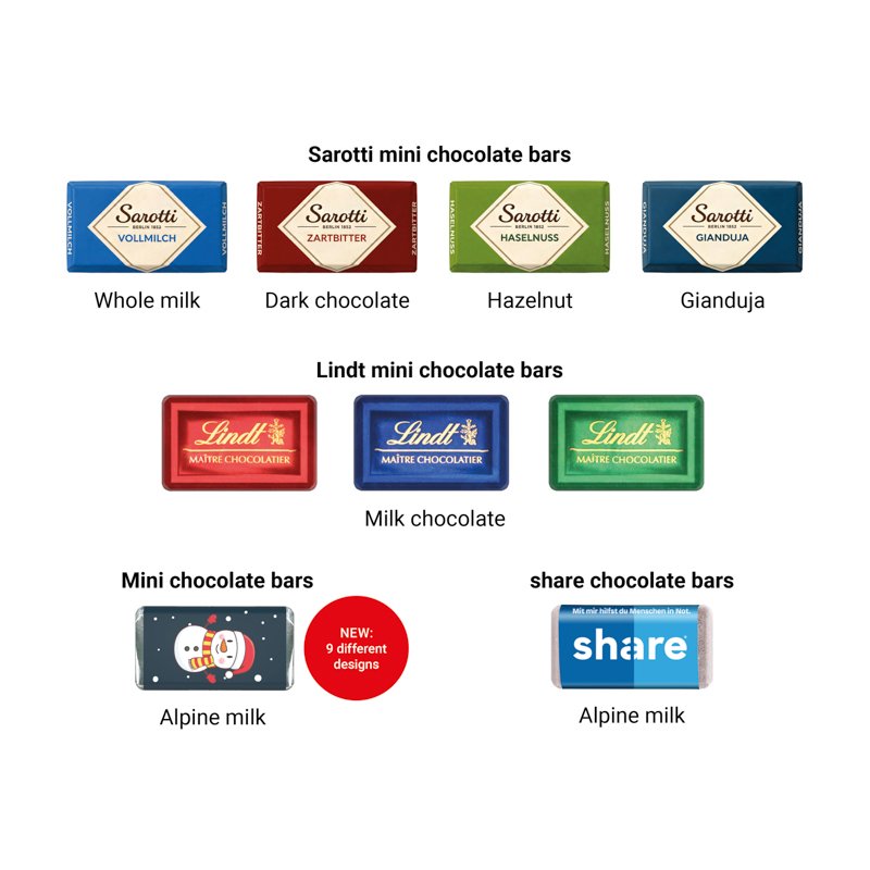 Wandadventskalender Lindt met papieren inlay en eigen ontwerp