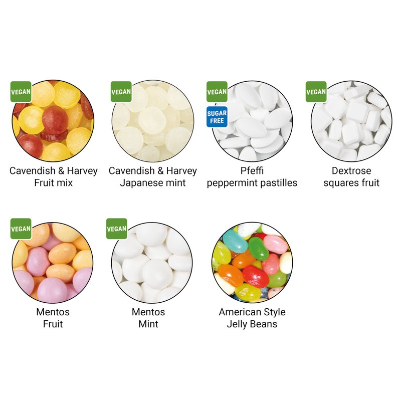 Schuifblikje met snoep en logo op het deksel: Japanese mint