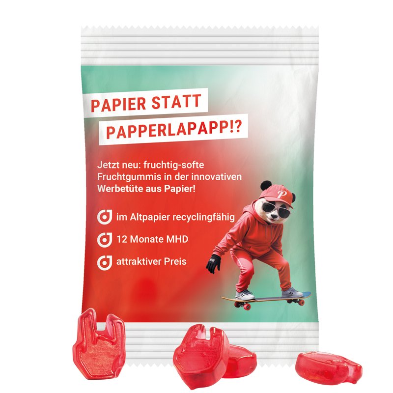 Trolli fruitgom op maat in wit papieren zakje PaperPlus Pro 15 gram