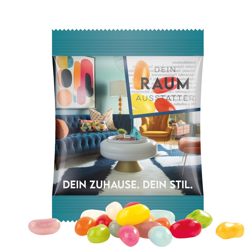Mini-zakje met jelly beans, transparant folie