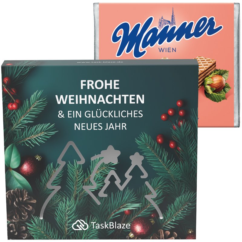 Hoesje met uitgestanst bos en Manner-wafels, eigen ontwerp