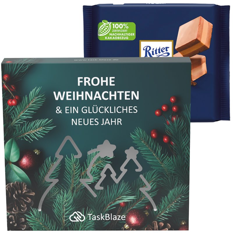 Hoesje met uitgestanst bos en Ritter SPORT nougat