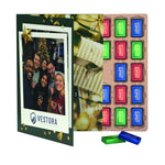 Staande bureau-adventskalender met klapdeksel en een eigen ontwerp