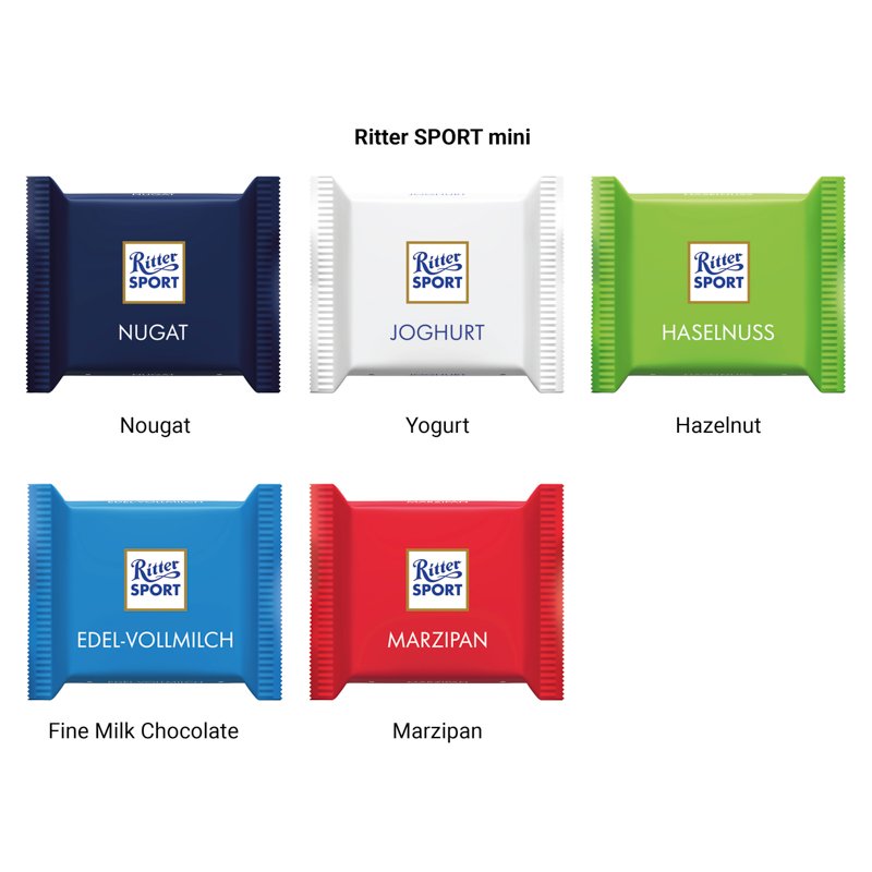 Ritter SPORT mini met eigen wikkel en logo: Yoghurt
