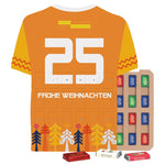 Platte adventskalender ECO in de vorm van een shirt met een eigen ontwerp