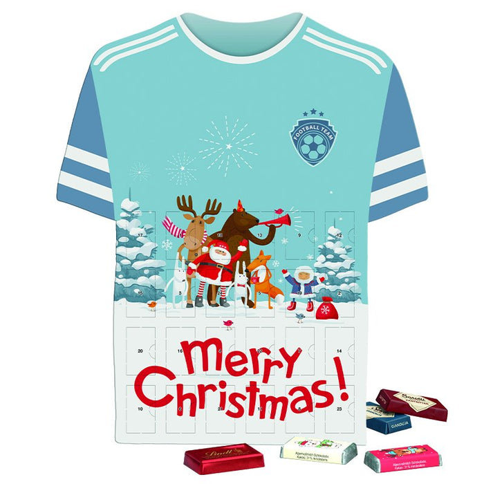Adventskalender shirt met mini-repen en eigen ontwerp