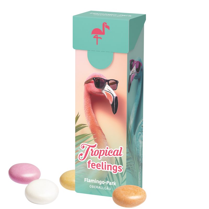 Slimbox met Mentos kauwsnoep fruit, eigen ontwerp
