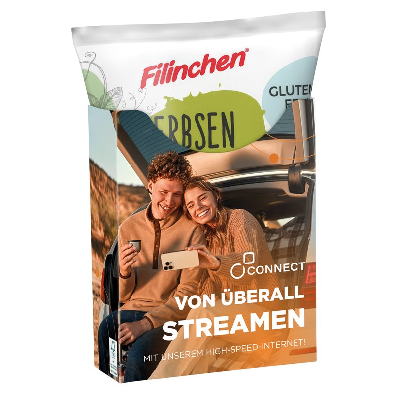 Wit kartonnen doosje met Filinchen-snack