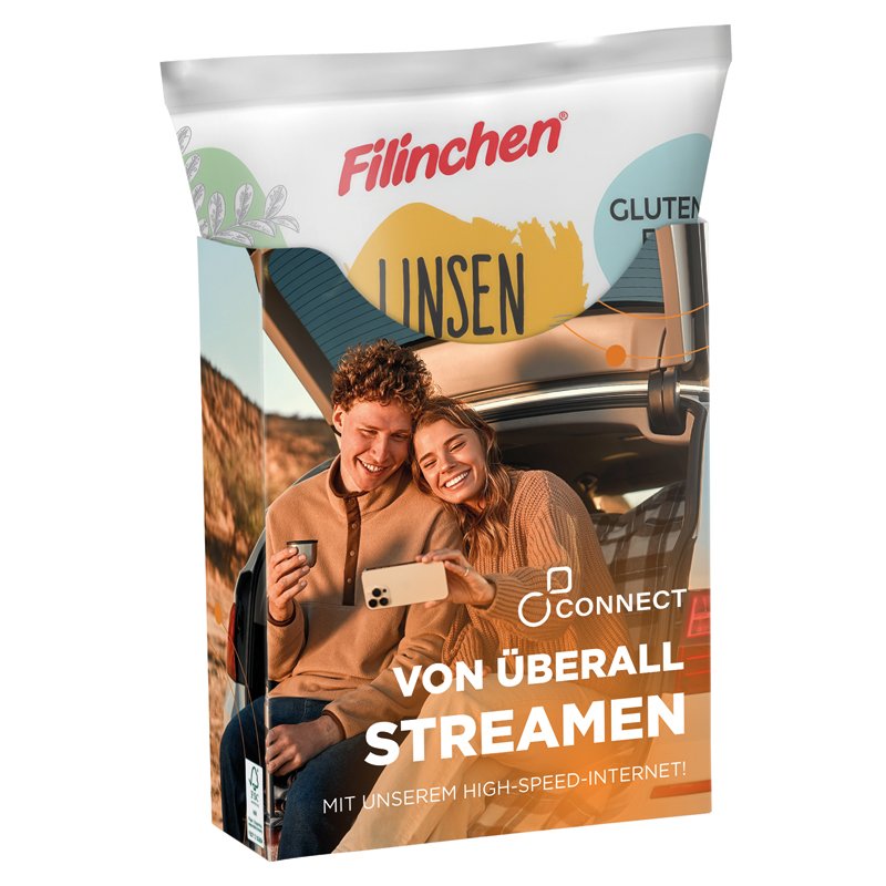 Snackbox met Filinchen-snack, linzensnack mosterd-honing