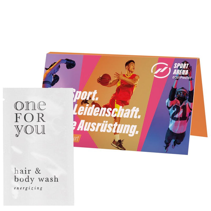 Lange promotiekaart met sachet en eigen ontwerp