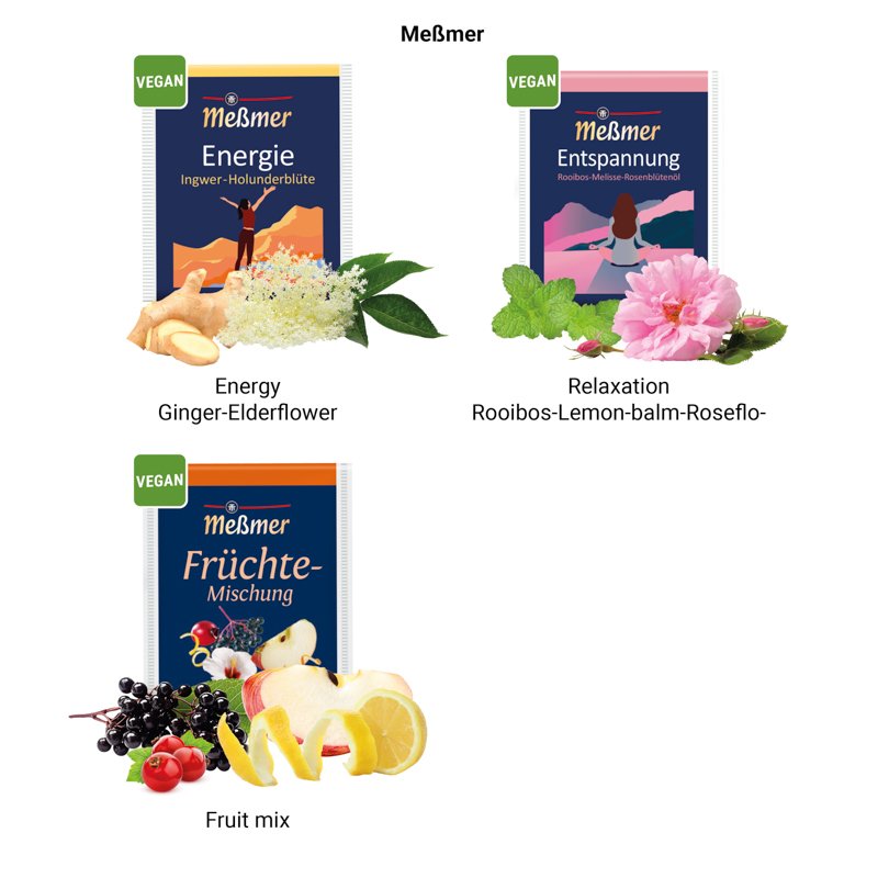 Promotiekaart midi met Meßmer thee Hawaii Kiss tropische mango