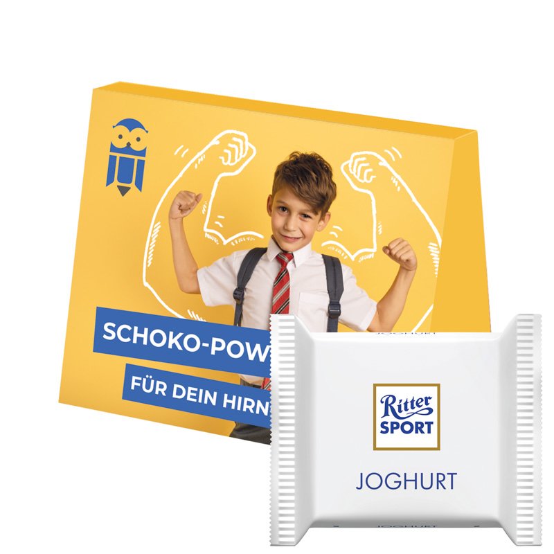 Promotiekaart midi met Ritter SPORT Mini yoghurt