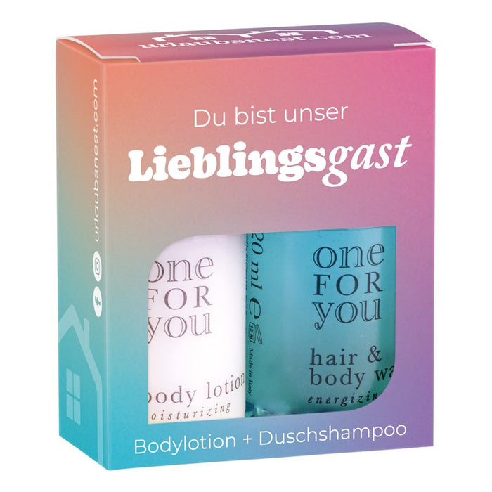 Window Box M met bodylotion en douchegel, eigen ontwerp