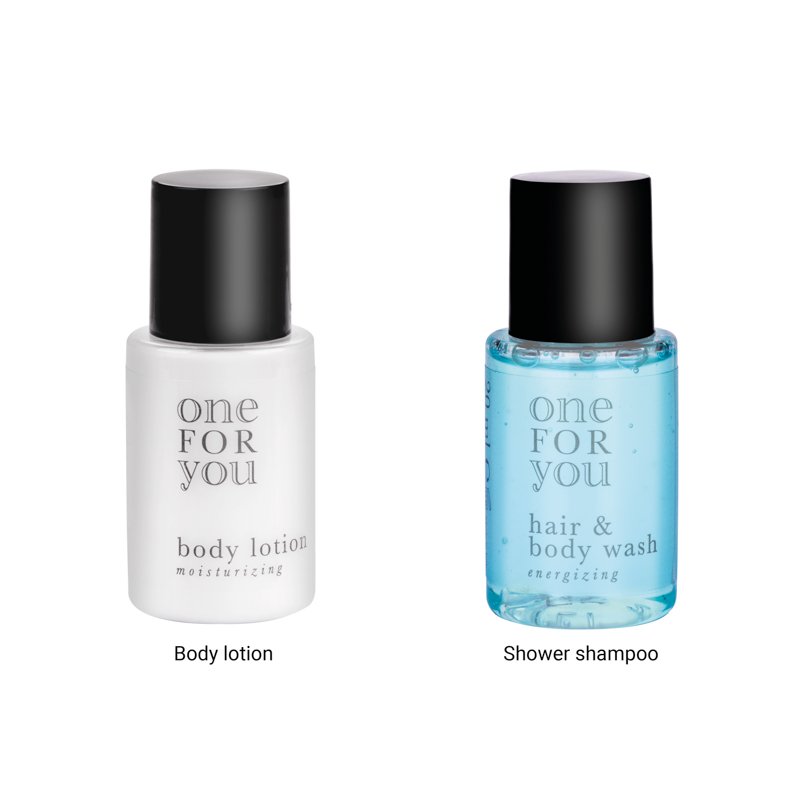 Window Box S met douchegel of bodylotion en logo: Douchegel en shampoo