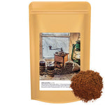 Gemalen koffie (70 gram) in bruine stazak met etiket
