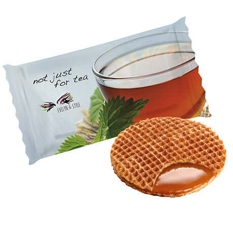 Stroopwafel (8 gram) in bedrukte flowpack