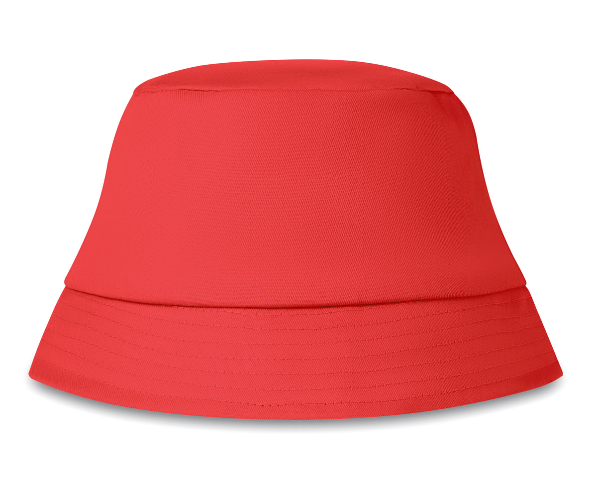 Zonne-vissershoed katoen 160 g Bilgola in rood