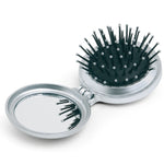 Opvouwbare borstel met spiegel B Beauty in zilver