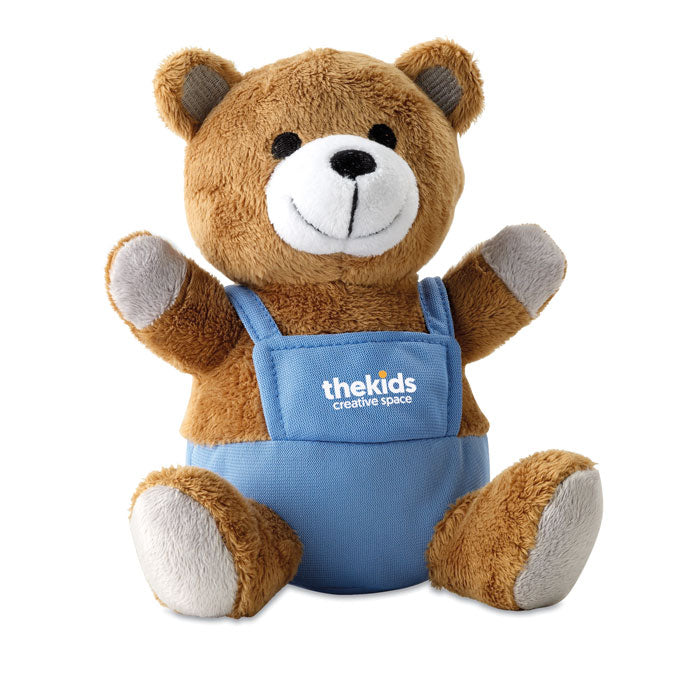 Pluchen teddybeer Nico met een bedrukking als voorbeeld
